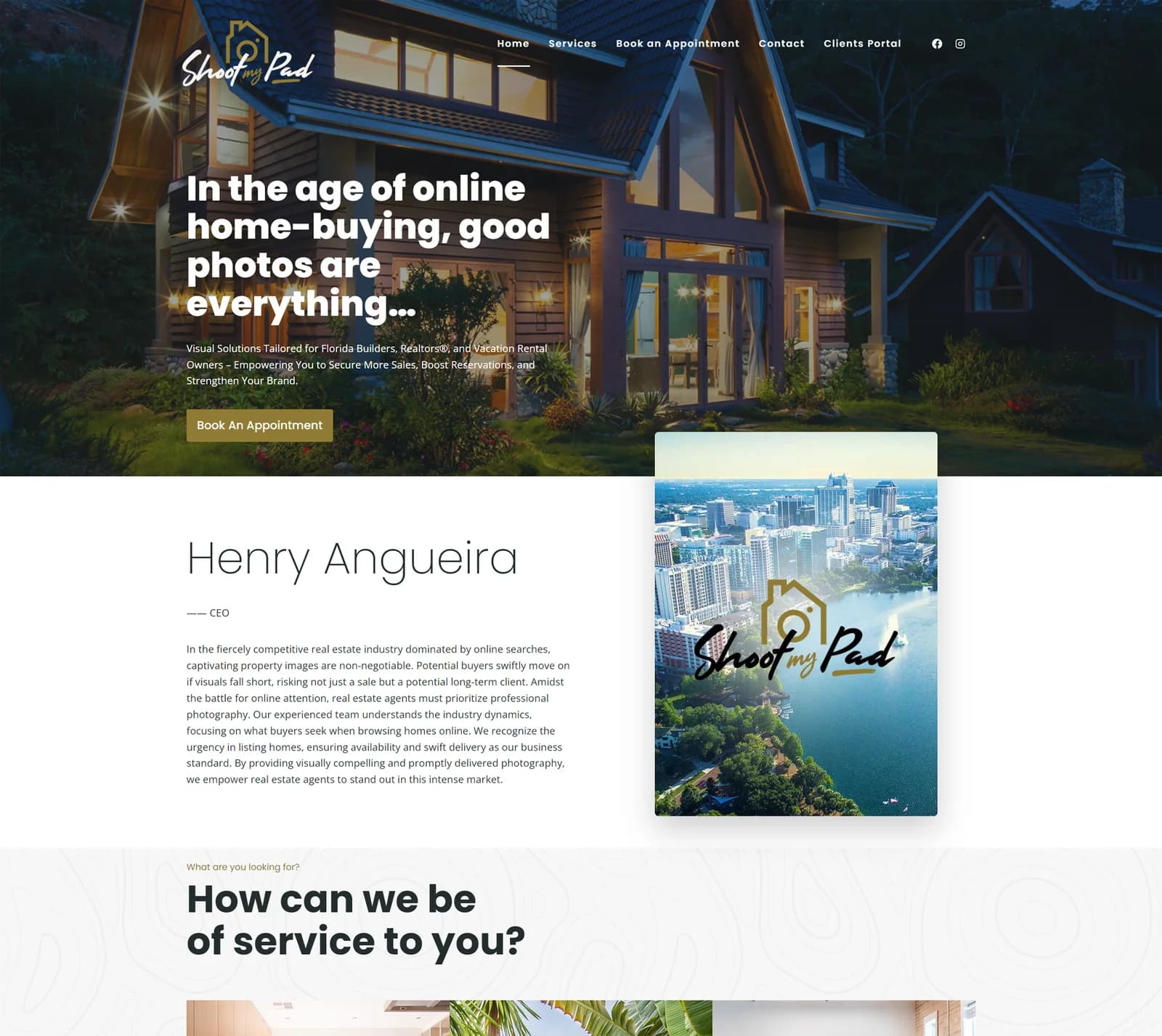 Shoot My Pad real estate photography website designed by reBrand Local