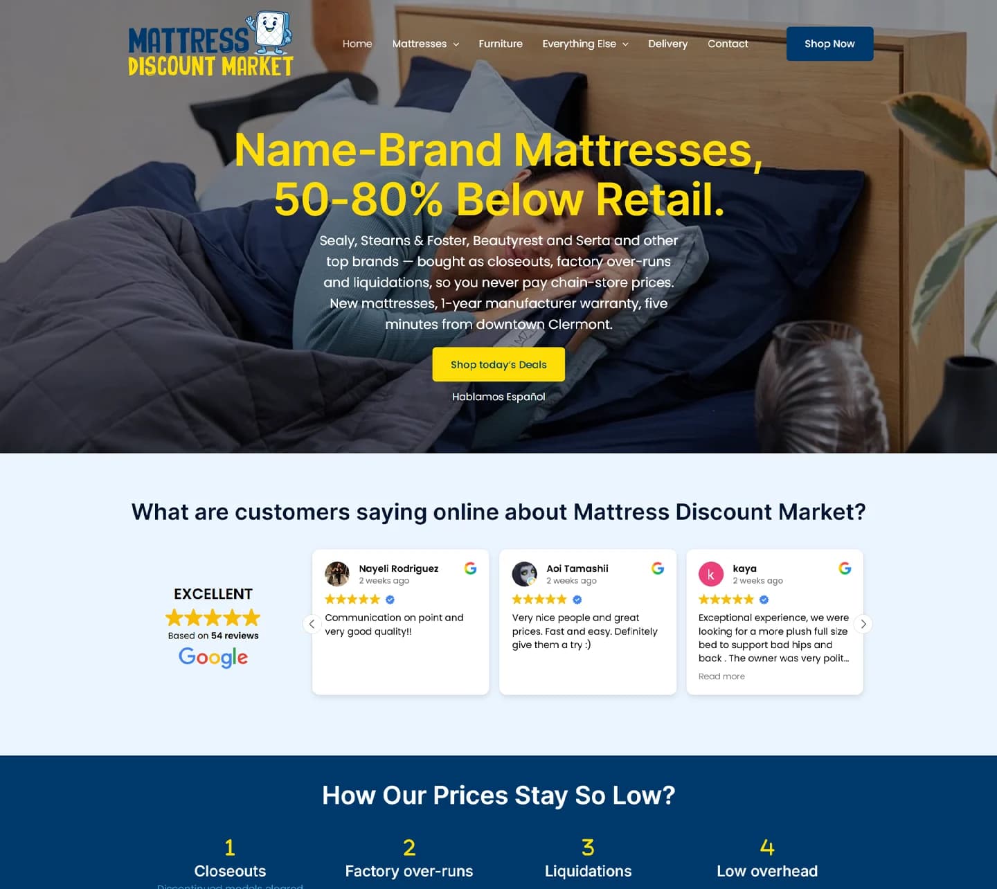 Mattress Discount Market ecommerce website designed by reBrand Local